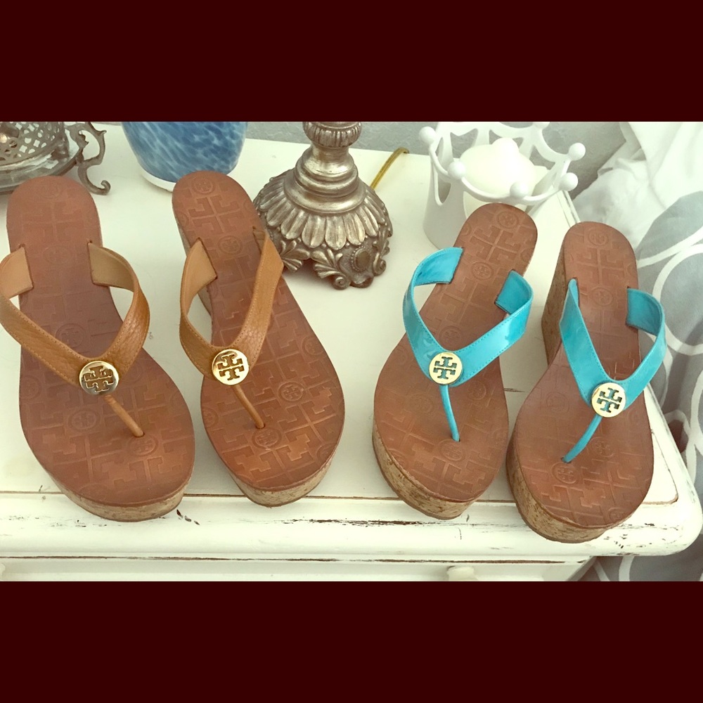Two pairs of Tory Burch wedges. Size 9.5